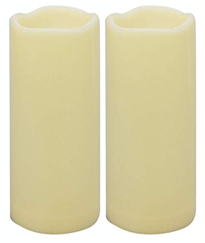 CANDLE IDEA 2 candele LED senza fiamma impermeabili da 17,8 cm, durata batteria 1000 ore, tremolanti, funzione timer, decorazioni per interni ed esterni
