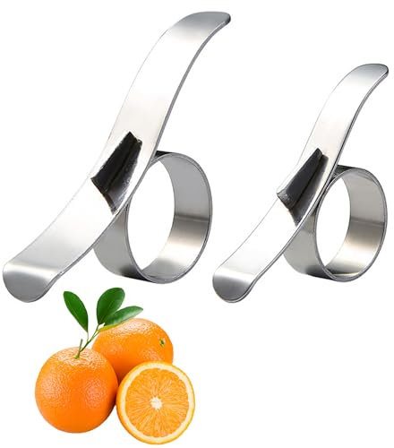YUEMING 2 Stück Pelador de Naranja, Naranja Cítrica Peladoras Limón Mandarina Frutas Peeling Tool Acero Inoxidable Cocina Gadget Slicer Cortador de Cocina Gadget Herramienta de pelado