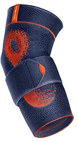 SPORLASTIC Ellenbogenbandage EPIDYN SUPREME Tennisarm, Orangeblue, L | Auch für Golferarm | Silikonpelotten | Epikondylitis | Sehnenscheidenentzündung | Kompression | orthopädisch