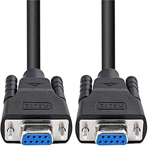 DTECH 0,5 m DB9 Serielles Kabel Buchse zu Buchse | 9-polig RS232 Durchgangskabel COM-Port Datenkommunikationskabel Schwar