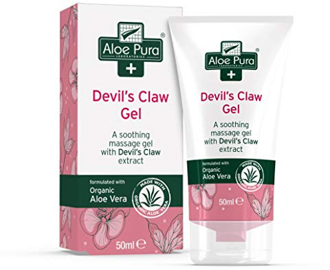 Aloe Pura Devil's Claw Gel with Organic Aloe Vera, Natural, Vegan, Cruelty Free, Paraben & SLS Free, Soothing, 50ml