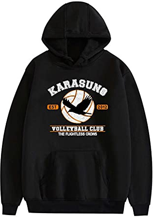 Flyself Unisex Haikyuu Hoodie Herren Jungen Anime Kapuzenpullover Karasuno High School Volleyball Junior Sweatshirt Pullover Streetswear