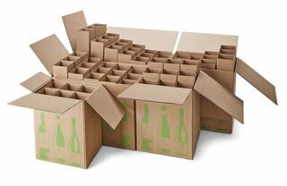 karton-billiger | Flaschenversandkarton Weinkarton Flaschenversand PTZ Zertifikat, DPD, Hermes, 2 Größen | 6-12 Flaschen (5 St, 12 Flaschen)