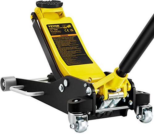 VEVOR Rangierwagenheber 2,5 t Tragkraft hydraulischer Wagenheber, 95-475mm Autoheber aus Aluminium & Stahl, Heber Ständer 119 mm Durchmesser, Scherenwagenheber für Geländewagen & Werkstatt