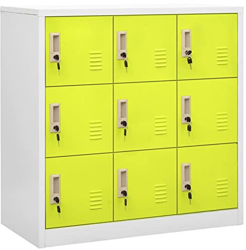 Festnight 2er Set Schließfachschrank Klein Schließfach Spind Metallschrank Fächerschrank Büroschrank Aktenschrank Umkleideschrank Metallspind Metall Schrank Abschließbar 9 Fächern