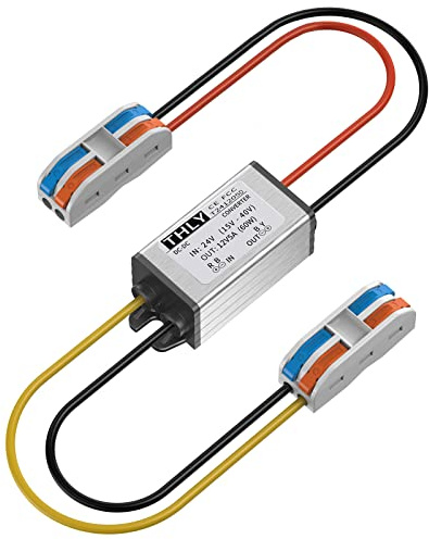 24V to 12V Converter with Wire Terminal Block, More Safe 18V to 12V step down Converter 5A 60W, for Golf Cart Light Truck Vehicle Boat (Accept DC 15-40V Inputs)