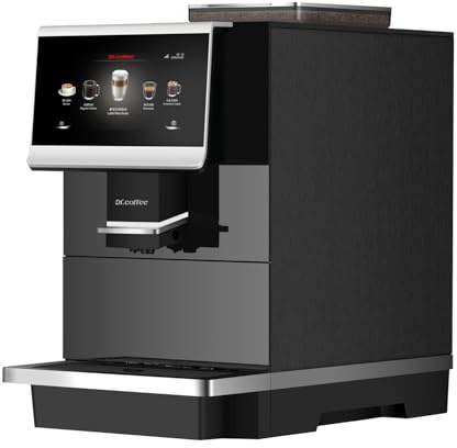DR.COFFEE C12 Fully Automatic Coffee Machine, Espresso Machine With Ceramic Flat Burrs, 9 Grind Size Options, 7” HD Large Touchscreen, 4 Water Tank for Office Use