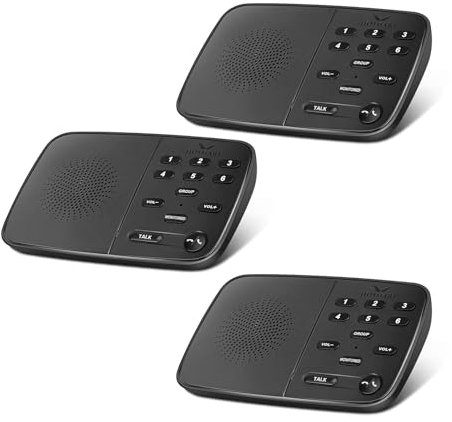 Hosmart Intercoms Wireless for Home UltraSpeak, 2024 Full Duplex Wireless Intercom System for Business, Room to Room Intercom Two Way Real-time Intercom with 1200 Feet Range (3 Stations)