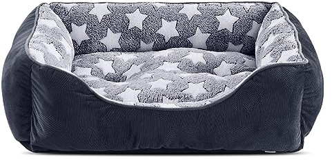 GASUR Medium Dog Beds for Medium Size Dogs, Orthopedic Dog Bed Sofa, Washable Pet Beds Cuddler Anti-Slip Bottom, Soft Calming Sleeping Warming Puppy Bed (M (30x 24x 9), Black)