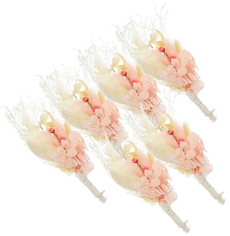 TOPBATHY 6 Stück Kleiner Trockenblumenstrauß Rosa Getrocknete Blumen für Heimdekoration und Selbstgemacht Basteln im Rustikalen Stil als Zentrales Deko Element