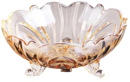 EIOLWJIEO Versatile And Durable Crystal Glass Fruit Bowl For Modern Homes Creative Household Coffee Table Candy Pot Easy To Clean, Amber