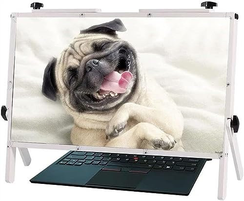 MOOWI Lupe mit Halterung Computer-Bildschirmlupe for den Desktop, 22'' Anti-Blaulicht-Laptop-Displayschutz-Halterung, 3-fache Lupe, Leselupe
