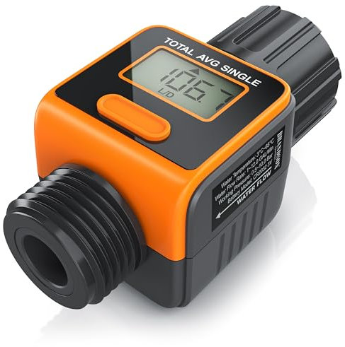 Brandson - Wasseruhr Wasserzähler digital 3/4 Zoll - Durchflussmesser - praktische Wasseruhr für den Garten - 4 Modi zur Kontrolle des Wasserverbrauchs - Wassermengenzähler - Innen- und Außeneinsatz