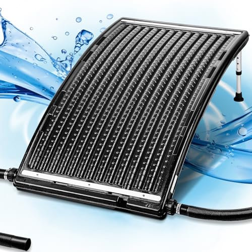Hebitod 2 calentadores solares para piscina, panel solar, 110 x 65 x 15 cm, calefacción solar de 10000 L/H, conexión de 38 mm, sistema solar para agua caliente, ducha de jardín, piscina, colector