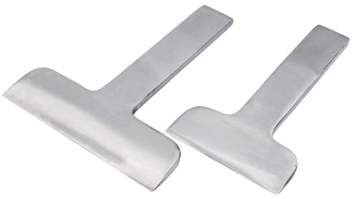 2 Stück Leder Flach Cutter Punch, 57,5 mm 87,5 mm Leder Handwerk Slot Punch, Leder Punch Handwerk Loch Trimmen Wort Schneidwerkzeug für Riemen Gürtel Brieftasche