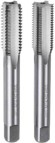 sourcing map 2pcs Metric Hand Tap Set, M16 x 2 Taper/Plug Thread Screw Taps, High Speed Steel Hand Threading Tapping Tool Kit