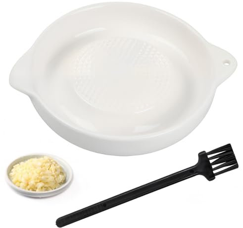 Dokeno Rallador de Cerámica Rallador de Jengibre de Cerámica con Cepillo, Rallador de Ajos Rallador de Wasabi Rallador de Verduras para Ajo,Jengibre,Cebolla, Especias