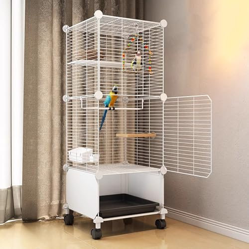 WXXSHGDW Wellensittich Käfig, Vogelkäfig für Sittiche, Voliere Vögel, Vogelvoliere Innen, für Nymphensittiche, Sonnensittiche, Sittiche, Finken, Wellensittiche