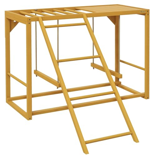 PawHut Hühner-Spielgerüst aus Holz, Hühnerspielplatz für 3-4 Hühner