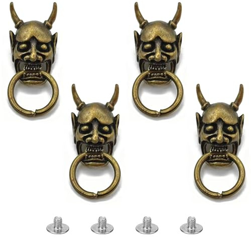 Niuhong 4 Pcs Totenkopf Nieten Conchos Mit Schraubverschluss Schraubnieten Dekoration Punk Cool Dekorative Ledernieten Handwerk DIY Jacke Gürtel Geldbörse Handtasche Reparaturen Bastelzubehör