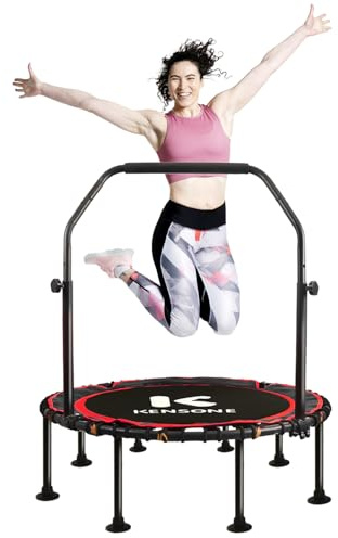 K KENSONE 48 Foldable Rebounder Trampoline for Adults with Bungee, 550 LBS