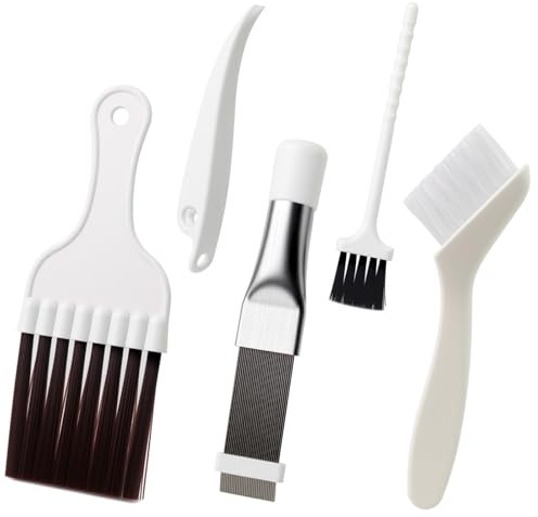 Lot de 4 peignes à lamelles à condensateur, brosse de nettoyage pour climatiseur, séchoir à pompe à chaleur, brosse de nettoyage, essuie-glace peigne à condensateur, nettoyage des lamelles pour