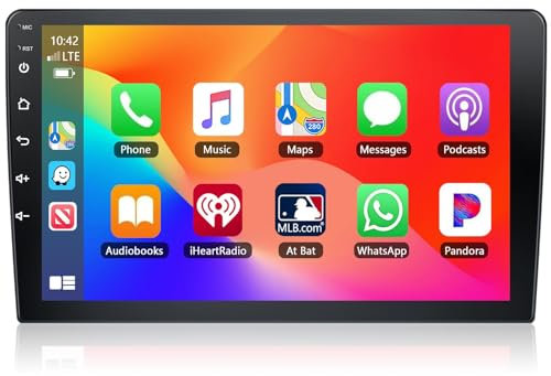 Motorsi 2GB RAM + 64GB ROM Autoradio Doppio Din con Carplay, 10.1 Wireless Android Auto Stereo 2 Din, Bluetooth, Navigazione GPS, WiFi, Radio FM/AM/AUX/RDS, Schermo Diviso +Telecamera Posteriore