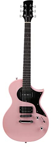 Qukaim Guitarra eléctrica, guitarra Profional de madera maciza con cuerpo de álamo, cuello de arce duro, diapasón de madera de laurel, incluye bolsa de concierto y afinador, instrumento musical