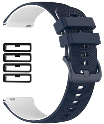 MTHGH 20 mm Bracelet de montre à dégagement rapide pour smartwatch + 4 anneaux de fixation, band pour Samsung Active 2, strap de remplacement en silicone souple pour Samsung Gear S3/S4