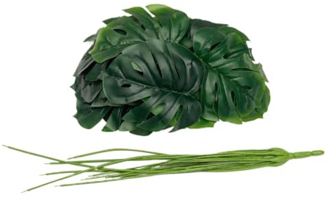 OSOLADY Foglie Monstera Artificiali 18 Teste in Plastica Verdi Mazzo