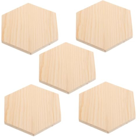 VILLCASE 5pezzi Sottobicchieri in Legno Grezzo Ottagonali Vassoi Per Piante in Legno Naturale Supporti Per Vasi Da Fai Da Te Decorazioni Per Interni Accessori Per Giardinaggio