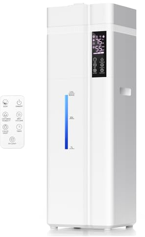 13L/3.43Gal Humidifier Large Room, 800ft² Coverage, 100H Runtime, Auto Humidity Control, Top Fill, Humidifiers for Bedroom, 35dB Quiet, Sleep Mode, Aroma Diffuser, 24H Timer, Auto Shut-off Protection