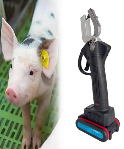 Gqudyi Juego de Alicates EléCtricos para Etiquetas de OíDo,Aplicador EléCtrico para Ganado Alicates Universales,Marcado RáPido,Rebote AutomáTico,para Granjas,Pastizales