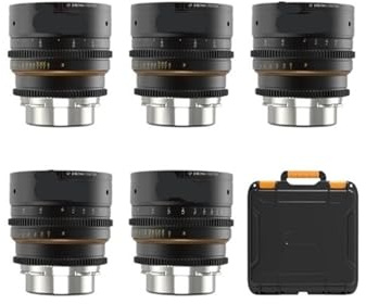 DULENS APO Mini 31mm 43mm 58mm 85mm T2.4 Festbrennweiten-Kinoobjektiv, Vollformat, manuell, große Blendenöffnung, kompatibel mit Canon- und EF/PL-Kameras(5 Lens kit,PL-Mount)