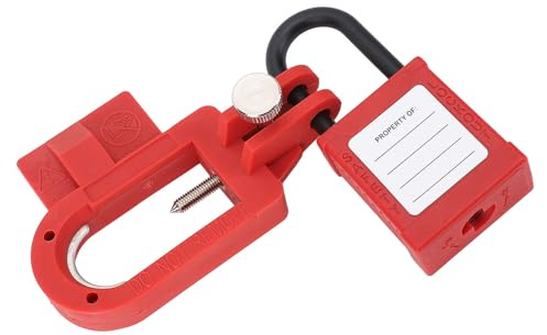 Aolidsive Cerradura de Disyuntor en Miniatura, Candado de Seguridad Tipo U de Latón, Nailon ABS con Grillete de Apertura Automática y 2 Llaves para Equipos Eléctricos Industriales