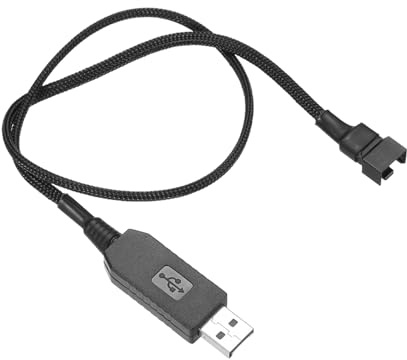 sourcing map 12V Step-Up USB Fan Adapter Input 5V Output 5-12V DC with 1-Way Splitter PWM to USB Adapter Cable 11.8 for 3-Pin/4-Pin PC Cooling Fans Computer PWM Speed Controller