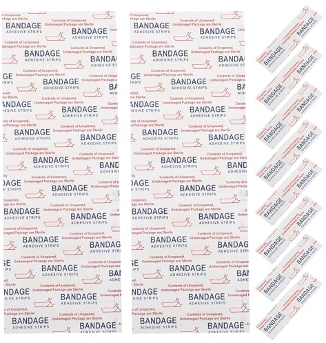 GARVALON 50pcs Waterproof Adhesive Bandages 45x10mm, Breathable Skin-Friendly Wound Dressing Tape, Gentle Breathable Wound Close Strips for Scar Care and Injury Recovery