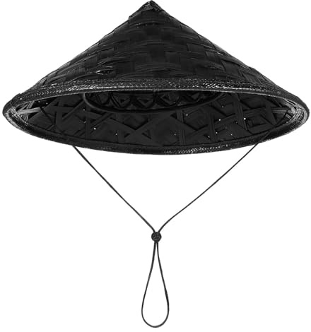 Japansk Samurajhatt Cosplay Hatt Traditionell Kinesisk Bambuhatt för Scenframträdanden Unisex Lätt och Bärbar Svart Handgjord Slumpmässig Färg