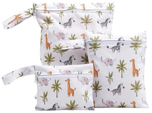 Bolsa Impermeable para Ropa Mojada y Bañadores 3 Bolsas Estancas Herméticas | Bolsa Porta Pañales con Cremallera y Asa para Ropa, Baño, Traje de Baño, Pañalera, Playa, Piscina, Gimnasio, Viaje