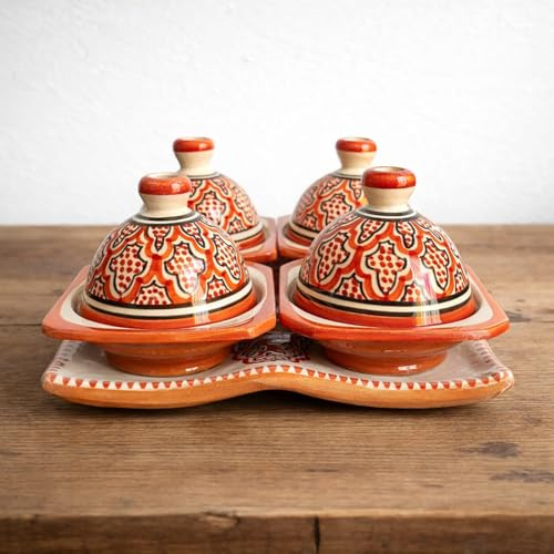 Generico Apéritif carré avec Mini Tajine en céramique terre cuite - Artisanat marocain 2901261218