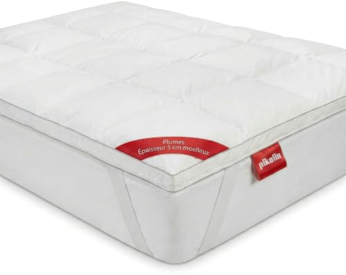 What the Sleep - Topper de Plumas 160x190 cm - Sensación Nube - Sobrecolchón Grosor 5 cm, Pluma 100%, Transpirable Gran Acogida, Extrasuave, Cubrecolchón