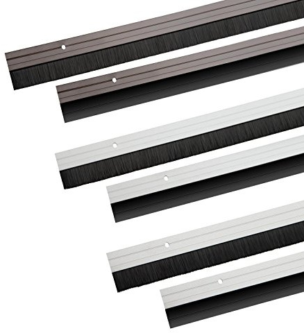 Türbodendichtung aus Aluminium - wahlweise mit Gummidichtung oder Bürstendichtung zum Schrauben oder Kleben (Bürstendichtung, braun, zum Schrauben)