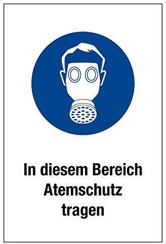 Gebotsschild - Atemschutz tragen - Kunststoff selbstklebend - 20 x 30 cm