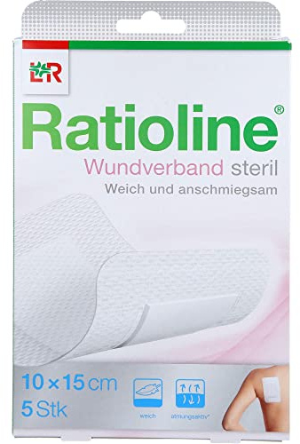 Ratioline Wundverband 15x10 cm steril, 5 St. Wundauflagen
