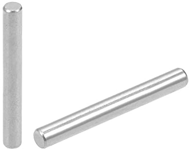 sourcing map 50Stücke 3 mm x 25 mm Passstift 304 Edelstahl Silberton | Regalheringe Stützregale
