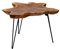 Brillibrum Design Teakholz Klapptisch Wohnzimmertisch Holz Beistelltisch einzigartige Teak Tischplatte auf Metallgestell Couchtisch Holz Baumscheibe klappbar Teaktisch 45 cm Höhe