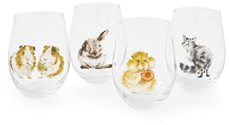 Wrendale, Glas, Designs Trinkgläser, 4 Stück