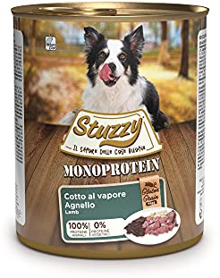 Stuzzy, Aliments humides pour Chiens Adultes au goût de l'agneau préparé monoprotéique en pâté - Total 4,8 kg (6 boîtes de 800 G)