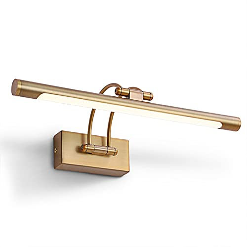 LED Spiegelleuchte Badzimmer Wandleuchte IP64 Wasserdicht Antibeschlag Spiegellampe Retro Innen Make Up Spiegel Licht Antikes Kupfer Beleuchtungs Winkel Einstellbarer Wandlampe 3000K für Schminktisch