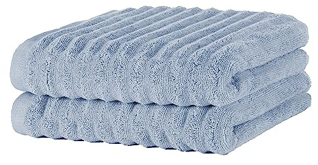 Merana Oslo Handtuch Set | schnelltrocknend, weich & fusselfrei | Frottier Luxus Qualität | 100% Baumwolle Frottee | Oeko-TEX | 590 GSM | Händehandtuch & Haartuch | Hellblau (2 x Handtücher 50x100cm)